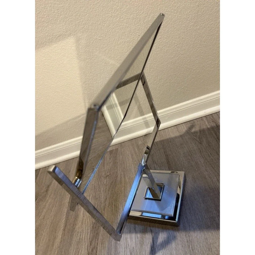 VTG 1960 Modern Lucite Solid Brass Table Top Swivel Mirror Charles Hollis Jones